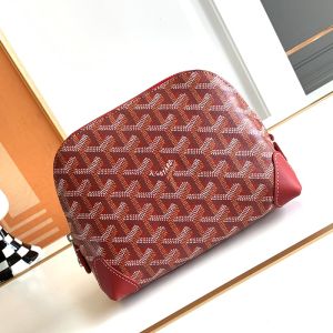 Goyard Vendome Cosmetic Pouch In Goyardine Canvas Red