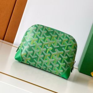 Goyard Vendome Cosmetic Pouch In Multicolored Goyardine Canvas Meadow Green