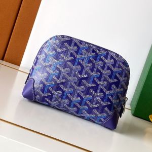 Goyard Vendome Cosmetic Pouch In Multicolored Goyardine Canvas Blueberry Purple