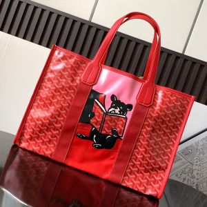 Goyard Villette MM Tote Bag In Hulot Goyardine Canvas Red