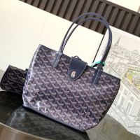 Goyard Anjou Mini Bag In Goyardine Calfskin Navy Blue