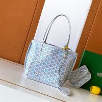 Goyard Anjou Mini Bag In Multicolored Goyardine Calfskin Polar Blue