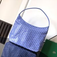 Goyard Boheme Hobo Bag In Goyardine Canvas with Envers Floral Blue