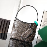 Goyard Boheme Mini Hobo Bag In Goyardine Canvas Black
