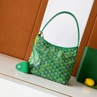 Goyard Boheme Mini Hobo Bag In Multicolored Goyardine Canvas Meadow Green