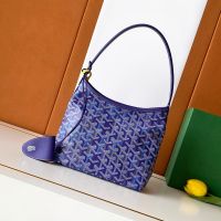 Goyard Boheme Mini Hobo Bag In Multicolored Goyardine Canvas Blueberry Purple