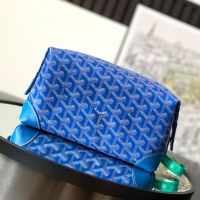 Goyard Bowling 25 Toiletry Bag In Goyardine Canvas Blue
