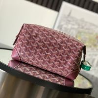 Goyard Bowling 25 Toiletry Bag In Goyardine Canvas Burgundy