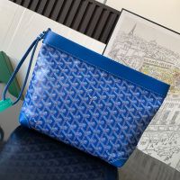 Goyard Conti Pouch In Goyardine Canvas Blue