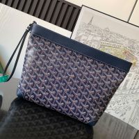 Goyard Conti Pouch In Goyardine Canvas Navy Blue