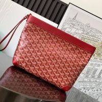 Goyard Conti Pouch In Goyardine Canvas Red