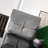 Goyard Coursier Messenger Bag In Goyardine Canvas Grey