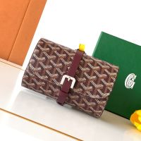 Goyard Double Travel Watch Case In Goyardine Canvas Burgundy