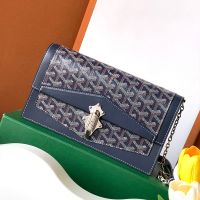 Goyard Duchess Marie-Caroline Bag In Goyardine Canvas Navy Blue