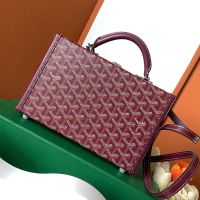 Goyard Grand Hotel Trunk Bag In Goyardine Canvas Burgundy