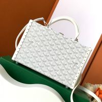 Goyard Grand Hotel Trunk Bag In Goyardine Canvas White