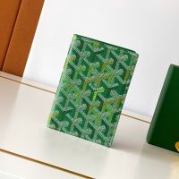 Goyard Grenelle Passport Cover In Multicolored Goyardine Canvas Meadow Green