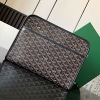 Goyard Jouvence Toiletry Bag In Goyardine Canvas Black