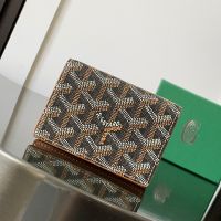 Goyard Malesherbes Card Wallet In Goyardine Canvas Brown