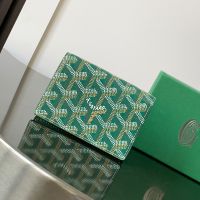 Goyard Malesherbes Card Wallet In Goyardine Canvas Green
