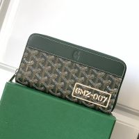 Goyard Matignon GM Wallet In GMZ-007 Goyardine Canvas Dark Green