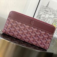 Goyard Matignon GM Wallet In Goyardine Canvas Burgundy