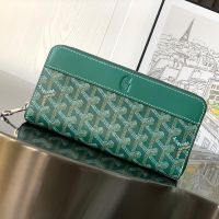 Goyard Matignon GM Wallet In Goyardine Canvas Green