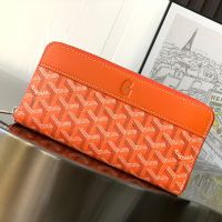 Goyard Matignon GM Wallet In Goyardine Canvas Orange