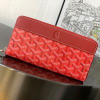 Goyard Matignon GM Wallet In Goyardine Canvas Red