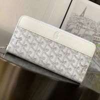 Goyard Matignon GM Wallet In Goyardine Canvas White