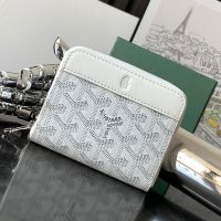 Goyard Matignon Mini Wallet In Goyardine Canvas White