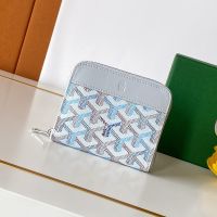 Goyard Matignon PM Wallet In Multicolored Goyardine Canvas Polar Blue