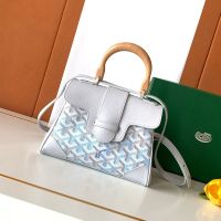 Goyard Saigon Souple Mini Bag In Multicolored Goyardine Canvas Polar Blue