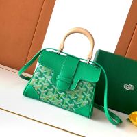 Goyard Saigon Souple Mini Bag In Multicolored Goyardine Canvas Meadow Green