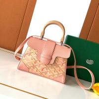 Goyard Saigon Souple Mini Bag In Multicolored Goyardine Canvas Powder Pink