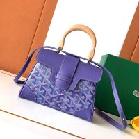 Goyard Saigon Souple Mini Bag In Multicolored Goyardine Canvas Blueberry Purple