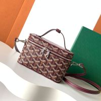 Goyard Muse Mini Vanity Case In Goyardine Canvas Burgundy