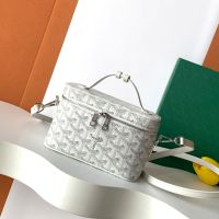 Goyard Muse Mini Vanity Case In Goyardine Canvas White