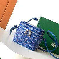 Goyard Muse Nano Vanity Case In Goyardine Canvas Blue