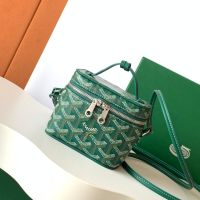 Goyard Muse Nano Vanity Case In Goyardine Canvas Green