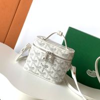 Goyard Muse Nano Vanity Case In Goyardine Canvas White