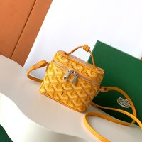 Goyard Muse Nano Vanity Case In Goyardine Canvas Yellow
