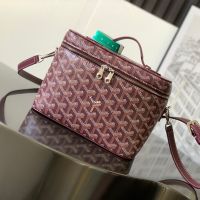 Goyard Muse Vanity Case In Goyardine Canvas Burgundy