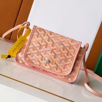 Goyard Plumet Pouch-Wallet In Multicolored Goyardine Canvas Powder Pink