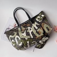 Goyard Saint Louis Bag In Lettres Camouflage Goyardine Canvas Black/Green
