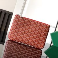 Goyard Senat PM Pouch In Goyardine Canvas Red